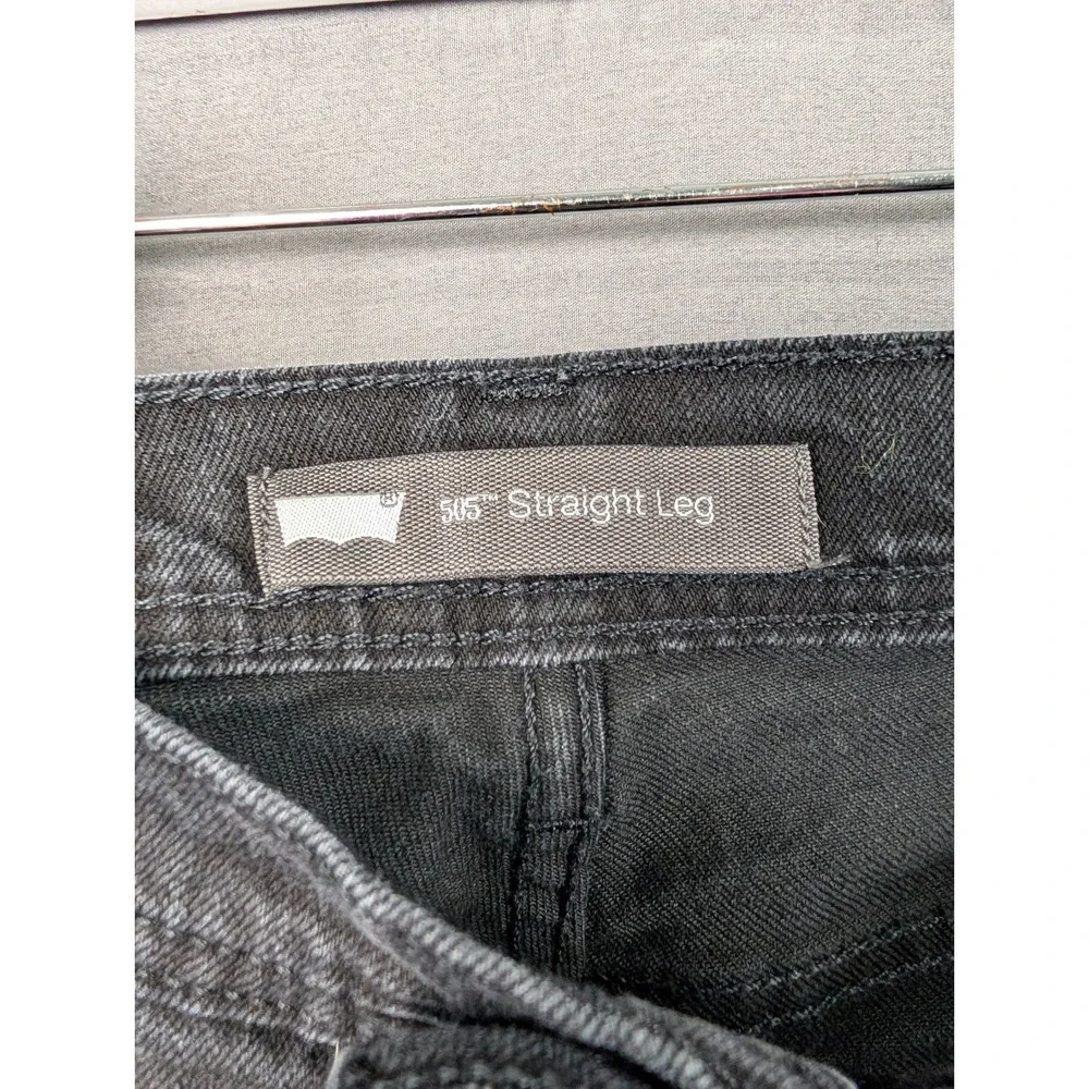 Levis 505 Straight Leg Jeans Womens 10M W30 L32 Black Denim